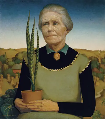 Woman with Plants Grant Wood